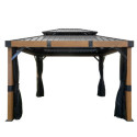 Pergola en alu anthracite et toit en acier Fontana 298x363cm - SOJAG