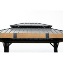Pergola en alu anthracite et toit en acier Fontana 298x363cm - SOJAG