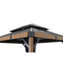 Pergola en alu anthracite et toit en acier Fontana 298x363cm - SOJAG