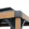 Pergola en alu anthracite et toit en acier Fontana 298x363cm - SOJAG