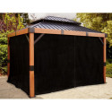 Rideaux en polyester noir pour pergola Fontana 298x363cm - SOJAG