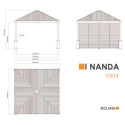 Pergola en alu champagne et toit en acier Nanda 363x363cm - SOJAG