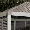 Pergola en alu champagne et toit en acier Nanda 363x363cm - SOJAG