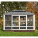 Pavillon en alu argent et toit en acier Olan 435x311cm - SOJAG
