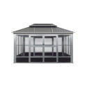 Pavillon en alu argent et toit en acier Olan 435x311cm - SOJAG