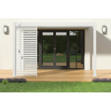 Pergola bioclimatique adossée en alu blanc 3x4m Ombrea VS