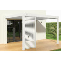 Pergola bioclimatique adossée en alu blanc 3x4m Ombrea VS