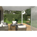 Pergola bioclimatique adossée en alu blanc 3x4m Ombrea VS