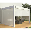 Pergola bioclimatique adossée en alu blanc 3x4m Ombrea VS