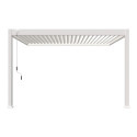 Pergola bioclimatique adossée en alu blanc 3x4m Ombrea VS