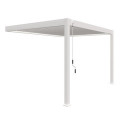 Pergola bioclimatique adossée en alu blanc 3x4m Ombrea VS