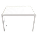 Pergola bioclimatique adossée en alu blanc 3x4m Ombrea VS