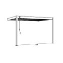 Pergola bioclimatique adossée en alu gris anthracite - lames blanches - 3x4m Ombrea VS