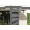 Pergola bioclimatique adossée en alu gris anthracite - lames blanches - 3x4m Ombrea VS