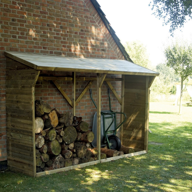 Abri bûches 3,2m² en bois traité Memphis XL - Cerland