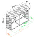 Abri bûches 3,2m² en bois traité Memphis XL - Cerland
