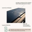 Carport simple en bois PEFC autoclave marron + toit en acier et kit solaire 15,5m² ELIO - Cerland