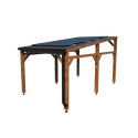 Carport simple en bois PEFC autoclave marron + toit en acier et kit solaire 15,5m² ELIO - Cerland