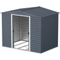 Abri de jardin en métal anthracite 4,78m² + kit fondation ALPINE - DURAMAX