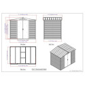 Abri de jardin en métal anthracite 4,78m² + kit fondation ALPINE - DURAMAX