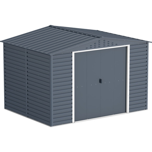 Abri de jardin en métal anthracite 7,81m² + kit fondation ALPINE - DURAMAX