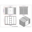 Abri de jardin en métal anthracite 7,81m² + kit fondation ALPINE - DURAMAX