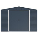 Abri de jardin en métal anthracite 7,81m² + kit fondation ALPINE - DURAMAX