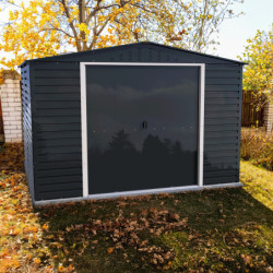 Abri de jardin en métal anthracite 9,75m² + kit fondation ALPINE - DURAMAX