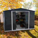 Abri de jardin en métal anthracite 9,75m² + kit fondation ALPINE - DURAMAX