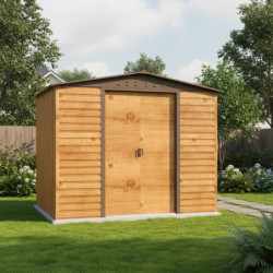 Abri de jardin en métal imitation bois 4,78m² + kit fondation ALPINE - DURAMAX