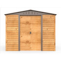 Abri de jardin en métal imitation bois 4,78m² + kit fondation ALPINE - DURAMAX