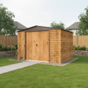Abri de jardin en métal imitation bois 7,81m² + kit fondation ALPINE - DURAMAX