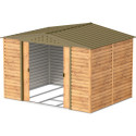 Abri de jardin en métal imitation bois 7,81m² + kit fondation ALPINE - DURAMAX