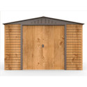 Abri de jardin en métal imitation bois 7,81m² + kit fondation ALPINE - DURAMAX
