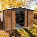 Abri de jardin en métal imitation bois 9,75m² + kit fondation ALPINE - DURAMAX