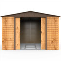 Abri de jardin en métal imitation bois 9,75m² + kit fondation ALPINE - DURAMAX