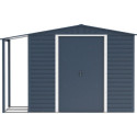 Abri de jardin en métal anthracite 4,78m² avec appentis + kit fondation ALPINE - DURAMAX