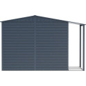 Abri de jardin en métal anthracite 4,78m² avec appentis + kit fondation ALPINE - DURAMAX
