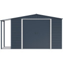 Abri de jardin en métal anthracite 7,81m² avec appentis + kit fondation ALPINE - DURAMAX