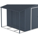 Abri de jardin en métal anthracite 7,81m² avec appentis + kit fondation ALPINE - DURAMAX