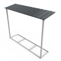 Abri de jardin en métal anthracite 7,81m² avec appentis + kit fondation ALPINE - DURAMAX