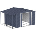 Abri de jardin en métal anthracite 9,75m² avec appentis + kit fondation ALPINE - DURAMAX
