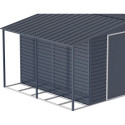 Abri de jardin en métal anthracite 9,75m² avec appentis + kit fondation ALPINE - DURAMAX