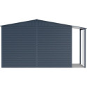 Abri de jardin en métal anthracite 9,75m² avec appentis + kit fondation ALPINE - DURAMAX
