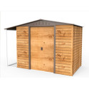 Abri de jardin en métal imitation bois 4,78m² avec appentis + kit fondation ALPINE - DURAMAX