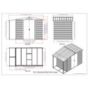 Abri de jardin en métal imitation bois 4,78m² avec appentis + kit fondation ALPINE - DURAMAX