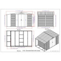 Abri de jardin en métal imitation bois 7,81m² avec appentis + kit fondation ALPINE - DURAMAX