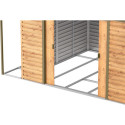 Abri de jardin en métal imitation bois 9,75m² avec appentis + kit fondation ALPINE - DURAMAX