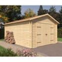 Garage en bois massif 22m² - madriers 44mm - Eden