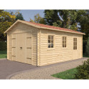 Garage en bois massif 22m² - madriers 44mm - Eden